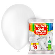 50 Unidades Balão Bexiga Liso Redondo Número 9 Polegadas São Roque - Balões Bexigas Várias Cores Para Festas e Comemorações