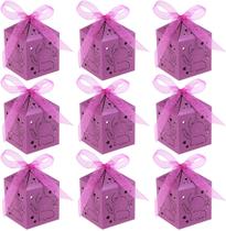 50 unidades coração elefante casamento chá de bebê caixas de doces de aniversário caixas de lembrancinhas de presente doce caixas de chocolate para aniversário de casamento lembrancinhas de festa de chá de bebê nupcial (roxo)