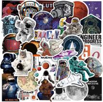 50 unidades de adesivos de astronauta espacial, pacote de adesivos de vinil à prova d'água para Hydroflask, garrafa de água, laptop, skate, bagagem, telefone, adesivos Galaxy Space Explorer para crianças, adultos, adolescentes, presentes