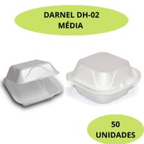 50 Unidades Hamburgueira Embalagem de Isopor Para Hamburguer Sanduíche Batata Frita - MEDIA H 02 - DARNEL