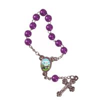 50 Unidades Mini Terço com Foto de Nossa Senhora de Fátima