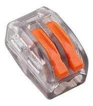 50 X Conector Elétrico Emenda Rápida Alavanca Borne 2 Fios