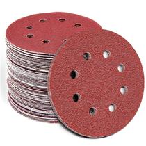 50 X Lixas Disco Grão 7 Polegadas 180Mm 8 Furos Lixadeira