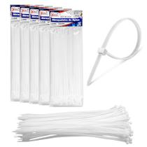 500 Abraçadeiras Fita Lacre de Nylon 2.5x150mm Cinta Plástica Hellerman 15cm Branco