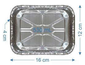 500 Bandeja De Alumínio Marmitex 530ml com Tampa 500 Bandeja De Alumínio Marmitex 530ml com Tampa