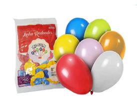 500 Bexiga Balão Liso Festa Grande N 8 Sortidos (10Pct)