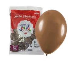 500 Bexiga Balão Liso Festa Pequeno N 8 - Marrom (10Pct) 500 Bexiga Balão Liso Festa Pequeno N 8 - Marrom (10Pct)