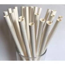 500 canudo de papel branco biodegradavel de 5 mm - Ideal refrigerante, suco, agua de coco, Drink