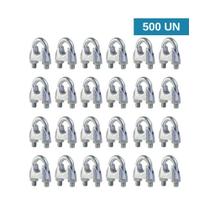 500 Clips Grampo para Cabo de Aço Leve 3mm 1/8 Polegada