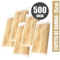 500 espetos palito de 2.5mm com 15cm compr de bambu super reforçado