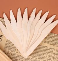 500 Faca De Madeira Biodegradável 14 Cm Afiada - Refeição 500 Faca De Madeira Biodegradável 14 Cm Afiada - Refeição
