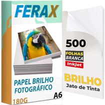 500 Folhas Papel Fotográfico Glossy 180g 10x15 Padrão