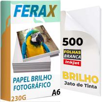 500 Folhas Papel Fotográfico Glossy 230g 10x15 Padrão