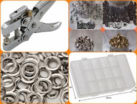 500 Ilhos + Alicate + 500 Arruelas + Caixa Org