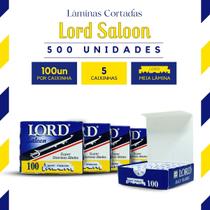 500 Laminas de Barbear Lord Saloon Cortada 5 Cxs Com 100