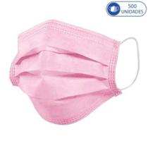 500 Máscaras Cirúrgicas Rosa Descartáveis Tripla Camada Com Filtro e Clip Nasal 500 Máscaras Cirúrgicas Rosa Descartáveis Tripla Camada Com Filtro e Clip Nasal