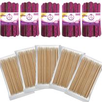 500 mini lixa de unha rosa + 500 palitos para unha bambu liz