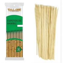 500 Palitos De Bambu Espeto Para Churrasco 25cm (10pct) Cor Palha