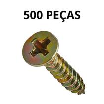 500 Parafusos Chipboard Cabeça Chata Zincado 4.5x60 500 Parafusos Chipboard Cabeça Chata Zincado 4.5x60