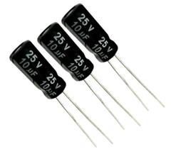 500 pçs capacitor eletrolitico 10x25v - 10uf x 25v 105 graus