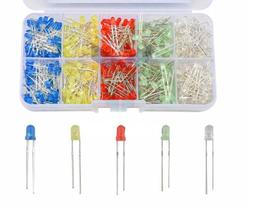 500 Peças Diodo Led 3Mm Luz Componente Eletronico C. Caixa