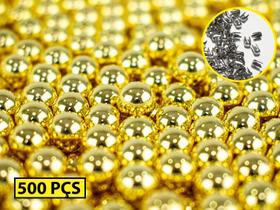 500 Perolas Douradas 8mm + Rebite Pregar Balancim Ou Alicate 500 Perolas Douradas 8mm + Rebite Pregar Balancim Ou Alicate