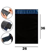 500 Saco Envelope Correio Preto de Segurança 26x36 Ecommerce