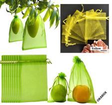 500 Saco Organza Protege Fruta pé Lavável para fruta10x15 cm