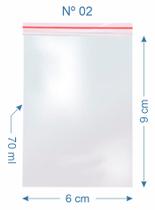 500 Saco Plástico Zip Lock Nº2