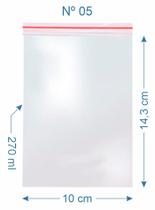 500 Saco Plástico Zip Lock Nº5