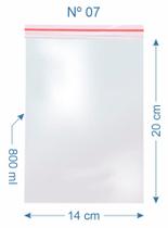 500 Saco Plástico Zip Lock Nº7
