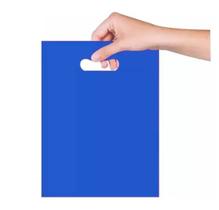 500 Sacolas plásticas Azul com alça boca de palhaço 20x30