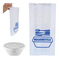 500 Sacos Branco para Marmitas Marmitex Delivery e Retirada