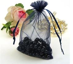 500 Saquinho de organza sacolinhas embalar jóias, preta, 7x9