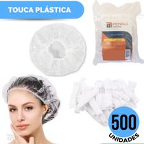 500 Toucas Plástica Descartável Banho Cabelo Sanfonada hotel motel Salão de Beleza SPA