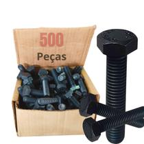 500 Un Parafuso Sextavado M06 x 10mm Aço 8.8 Inteira Fio 1,0
