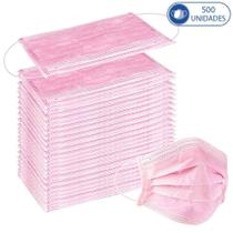 500 Unidades de Máscaras Cirúrgicas Descartáveis Rosa Claro Feminina 500 Unidades de Máscaras Cirúrgicas Descartáveis Rosa Claro Feminina