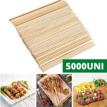 5000 Espetos Bambu Espetinho Churrasco 25cm Madeira 100 Pct
