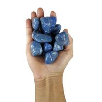 500g De Pedra Rolada De Quartzo Azul Natural Grande Chakras - COISARIA