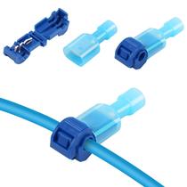 500Un Conector Derivação T Azul 1,5 A 2,5Mm Emenda Rápida
