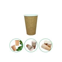 500Un Copo Papel Biodegradável Térmico Água Café 200Ml Kraft