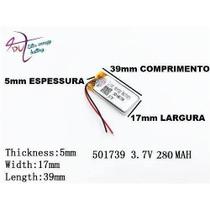 501739 280 2 Bateria 3,7v 280 Mah Pequena Gps Mp3 Mp4 Caneta Gravador Som