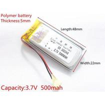 502248 3,7v 2 Fios 500mah 5mmx 22mmx 48mm Recarregavel