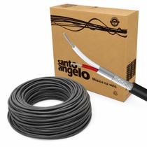 50m de Cabo Microfone Balanceado Santo Angelo SC30 50 Metros OFHC Blindado 22AWG Áudio Profiss Preto