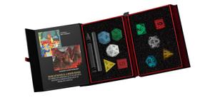 50º aniversário do Dice Set FanRoll D&D antes e agora com estojo