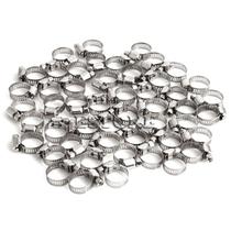 50Pcs 1/2"-3/4" Ajustável Aço Inoxidável Acionamento de aço inoxidável Grampos Combustível Linha de corte - Prata