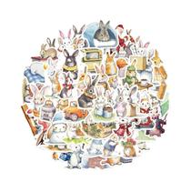 50PCS Adesivos De Coelho Fofo Em Estilo Cartoon Decalques Estéticos Para Bicicleta Garrafa Mala