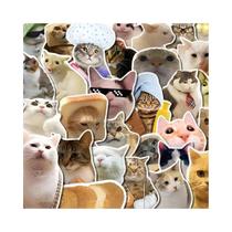 50PCS Adesivos De Gato Engraçados E Fofos, Decalques De Desenhos Animados Para Copos, Material De