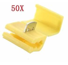 50Pçs Conector Derivação Emenda Cabos Fios Amarelo 4 A 6Mm