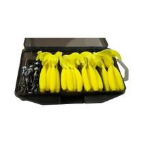 50PCS GOBAIT T Tail Grub Worm Isca Macia 5cm 6cm 7cm Com Isca De Metal 2g 5g 7g Caixa De